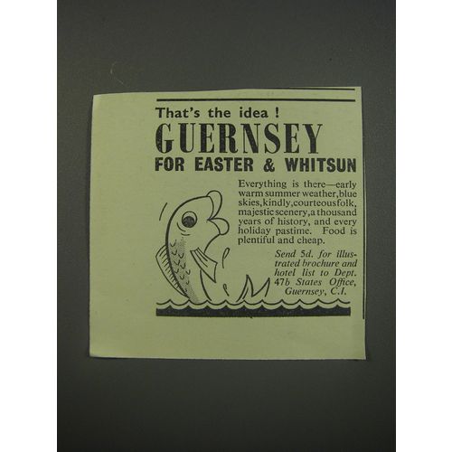 1954 Guernsey Tourism Ad - That's the idea! Guernsey for Easter