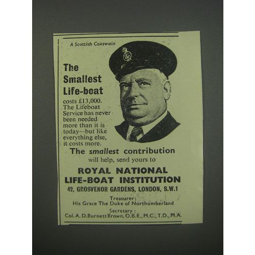 1954 Royal National Life-Boat Institution Ad - A Scottish Coxswain