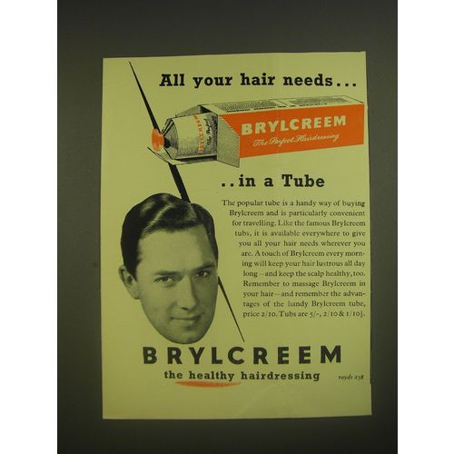 1955 Brylcreem Hairdressing Ad - All your hair needs.. In a tube