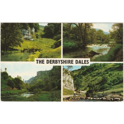 Postcard Derbyshire Dales. Chee Dale, Beresford Dale, Miller's Dale. Unposted