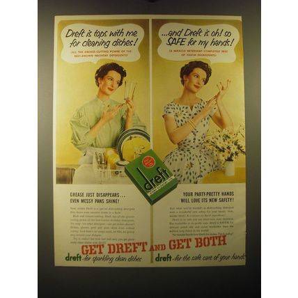 1953 Dreft Detergent Ad - Dreft is tops with me for cleaning dishes!