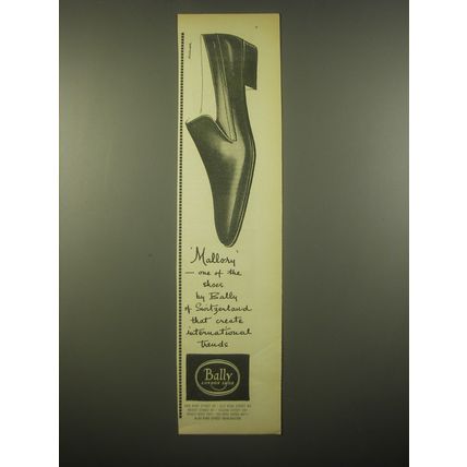 1966 Bally of Switzerland Mallory Shoes Ad - International Trends