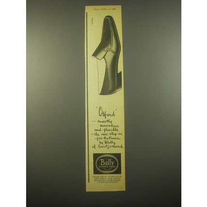 1966 Bally of Switzerland Oxford Shoes Ad - smartly masculine