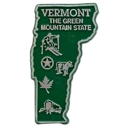 Vermont the Green Mountain State Map Fridge Magnet