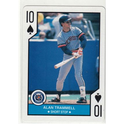 1990 U.S. Playing Card Alan Trammell Ten of Spades- Detroit Tigers