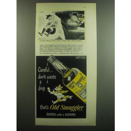 1948 Old Smuggler Scotch Ad - cartoon by Richard Taylor - Careful, Henry!
