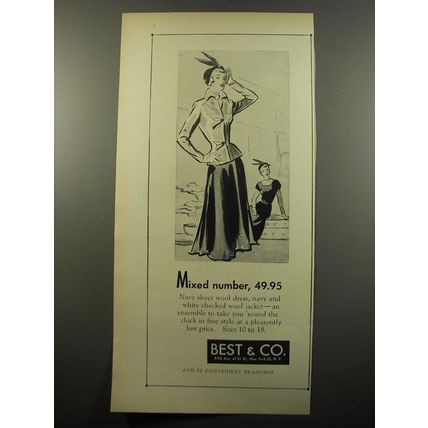 1950 Best & Co. Jacket and dress Advertisement - Mixed number