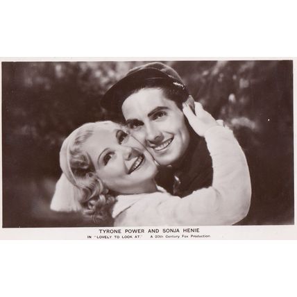 Tyrone Power & Sonja Henie Lovely To Look At Vintage Film Postcard