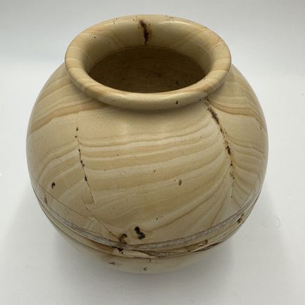 Sedlak Interior Marble Vase Urn USA Crackled Design Stone Heavy Home Decor