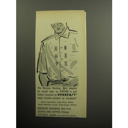 1957 Izod Everfast Shirt Ad - The Mexican Wedding Shirt adapted for casual wear