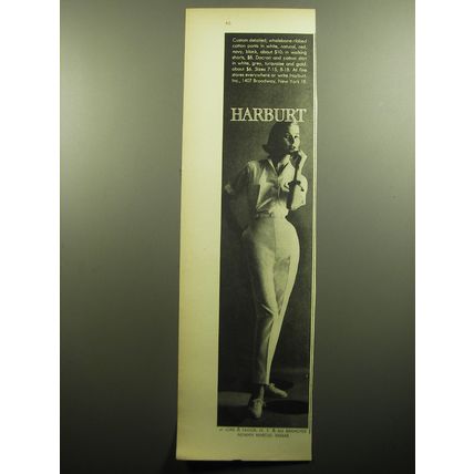 1958 Harburt Cotton Pants and Shirt Ad - Custom detailed, whalebone ribbed