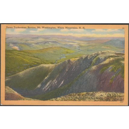 Down Tuckerman Ravine, Mount Washington, New Hampshire, 1955 - Tichnor Postcard