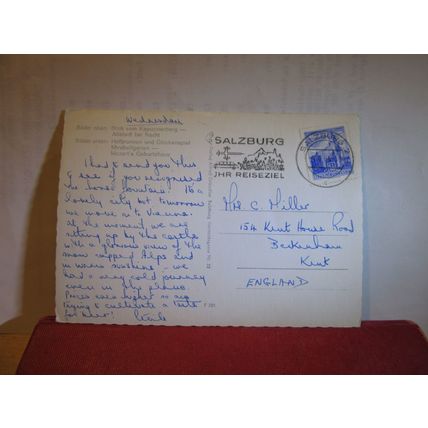 SALZBURG, AUSTRIA multiview used vintage postcard 1966 postmark =