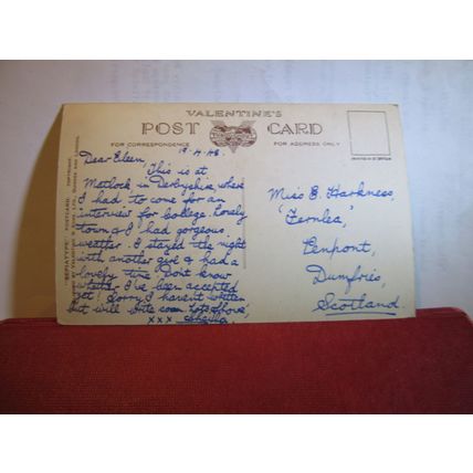 CHATSWORTH HOUSE, DERBYSHIRE used postcard by Valentine 1948 pm =
