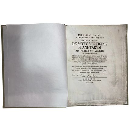 Euleri J. Meditationes de motv vertiginis planetarvm ac praecipve Veneris, 1760