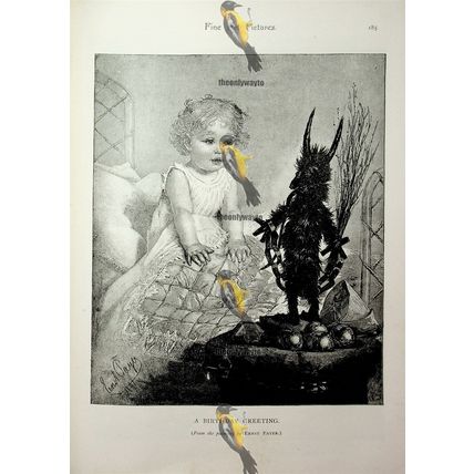 Birthday Greeting, E Payer & Poor Mans Grace (On Back), Book Illustration, 1893