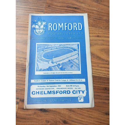 1962/63 Romford vs Chelmsford City - Southern League Cup ** FREE P&P **