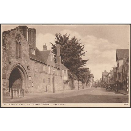 St Anne's Gate, St John's Street, Salisbury, Wiltshire, 1938 - Salmon Postcard