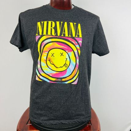 Nirvana Tie-Dye Drunk Face Logo Large Shirt T-Shirt