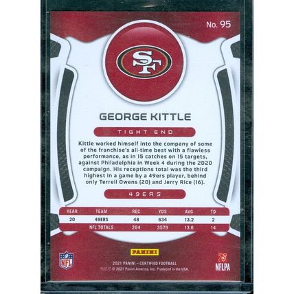 2021 Certified Mirror Pink #95 George Kittle 107/199