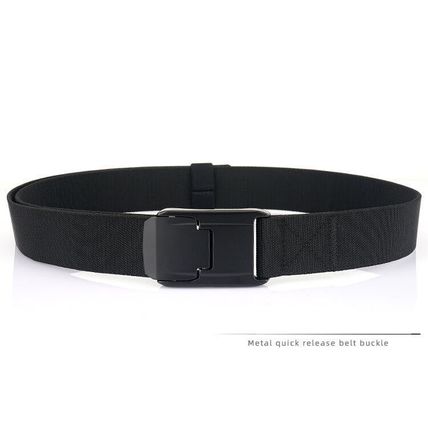 Alloy tactical buckle woven elastic belt for men and women's leisure waist belt