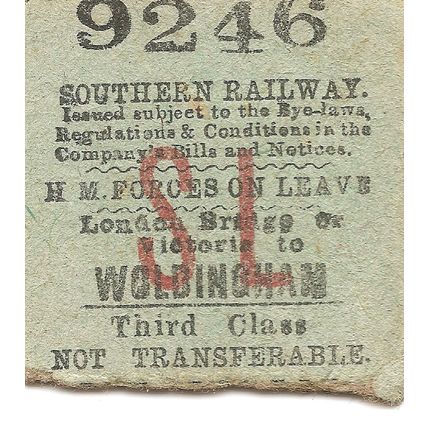 Southern Railway Edmondson Ticket - London Bridge or Victoria to Woldingham