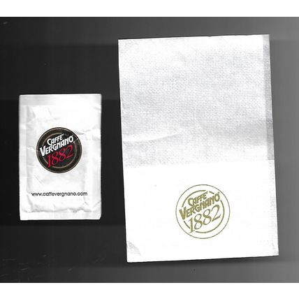 Tovagliolino da Caffè e Bustina Zucchero Vuota - Vergnano