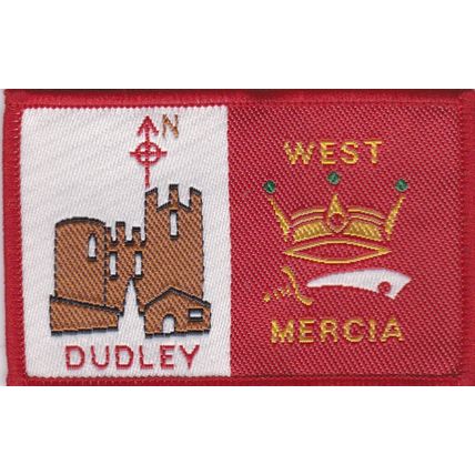 Scout Double Badge UK West Mercia/Dudley North - White Back (M156)