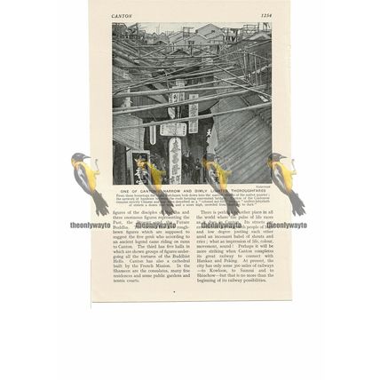 Canton, Narrow Streets, China, Book Illustration, c1920