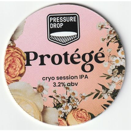 UNUSED KEG CLIP FRONT - PRESSURE DROP BREWERY - PROTEGE CRYO SESSION IPA