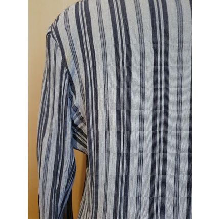 Luisa Calvino Jacket Collezione Blue Grey Stripes Vintage Blazer 10 UK