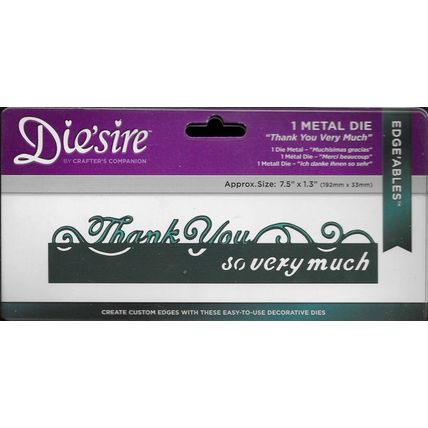 Crafter's Companion. Die'sire. Thank You So Very Much Die. Die Cutting Crafts