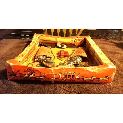 Old Vintage Keystone Western Outfit And Toy Cap In Original Box 1950's