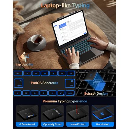 Typecase Touch Case with Keyboard for Ipad Pro 13-Inch(M4, 2024), Ipad Air 13-In