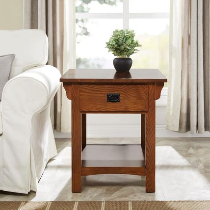Leick Home 8222-SC Mission Impeccable End Table with Locking Secret Compartment,