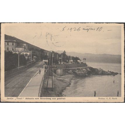 Jardin Tivoli Abbazia vom Strandweg aus Gesehen, 1926 - Barth AK