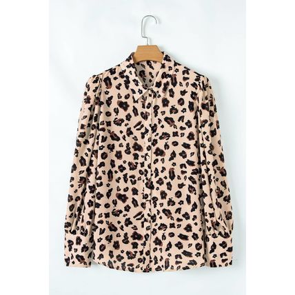 Leopard Flora Print Plus Size Shirt