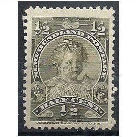 Newfoundland 1887 SG83 1/2c Olive Mounted Mint .. .