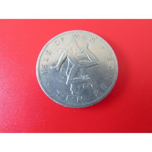 1976 QUEEN ELIZABETH II ISLE OF MAN TEN PENCE FREE POST. X