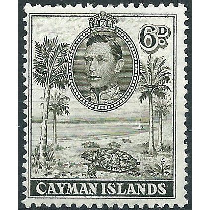 Cayman Islands 1938 SG122 6d Olive-Green Mounted MInt . . ..