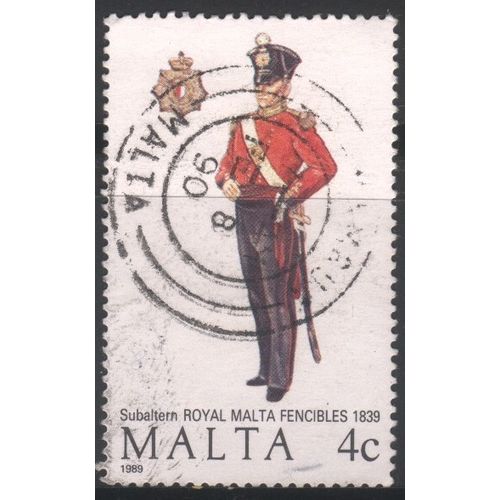 Malta 1989 - SG852 - 4c - Subaltern, Royal Malta Fencibles, 1839 - used