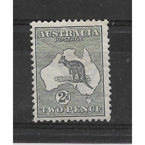 Australia.SG3 2d Grey (Kangaroo).Rather Creased.Mounted Mint.July18