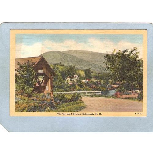 NH Colebrook Covered Bridge Postcard Old Covered Bridge World Guide Number~300