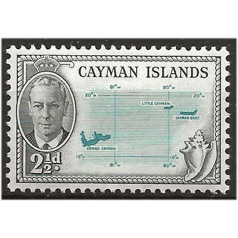Cayman Islands 1950 SG140 2 1/2d Turquoise & Black Mounted Mint .. ..