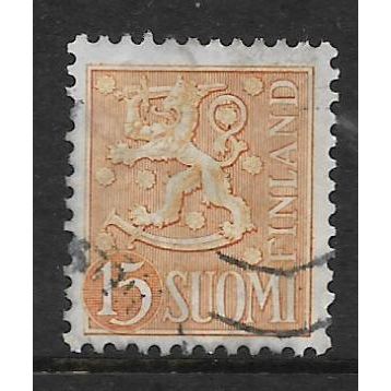 FINLAND 1954 STANDING LION 15M ORANGE SG 530A FINE USED#