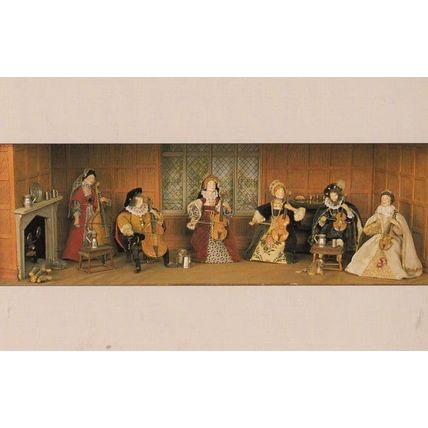 Consort Of Violins Tudor Gallery Yorkshire Music Waxwork Model Exhibit Postcard