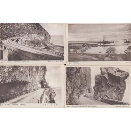 Route de Bougie a Djidjelli A Bougie Set of 4 Algeria Algerian Postcard s