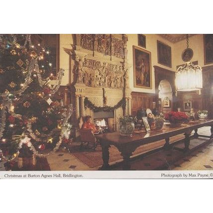 Bridlington Burton Agnes Hall Christmas Tree Yorkshire Postcard