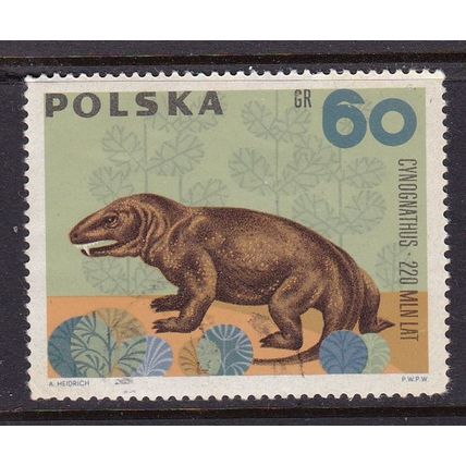 POLAND 1966 PREHISTORIC ANIMALS 60g USED / CTO SG1643