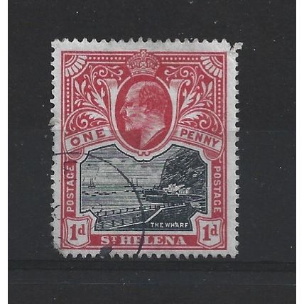 St Helena.SG56 1d Government House (Black and Carmine).Fine Used.May24a